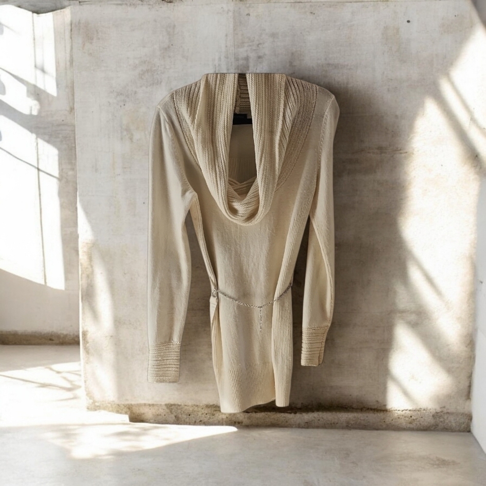 Elegant Cream Cowl Neck Sweater